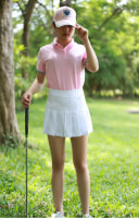 Combo áo cộc tay golf nữ PGM YF189 và váy QZ071 cao cấp PGM