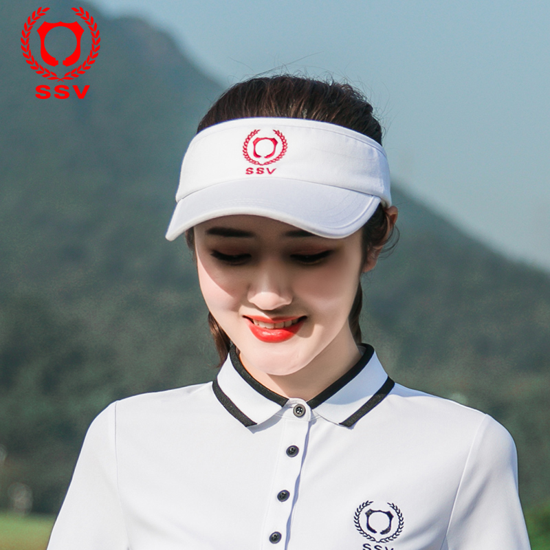 Mũ golf nữ nửa đầu hàng chính hãng SSV màu trắng